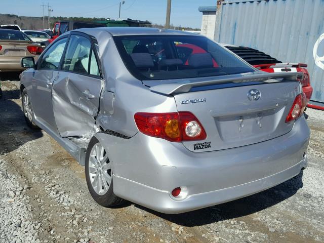 1NXBU4EE6AZ203764 - 2010 TOYOTA COROLLA BA SILVER photo 3