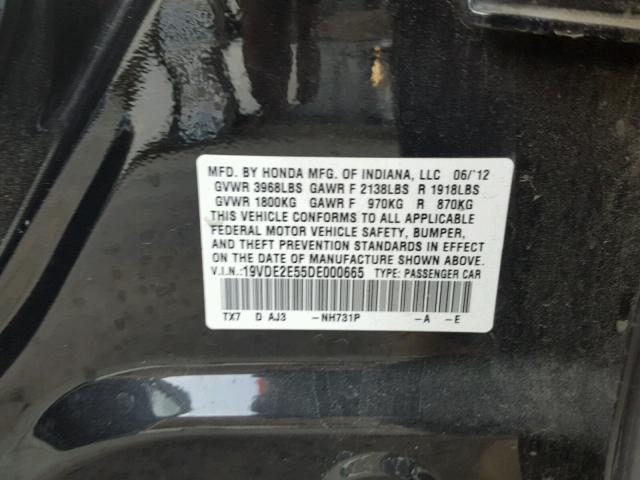 19VDE2E55DE000665 - 2013 ACURA ILX 24 PRE 黑色 照片 10