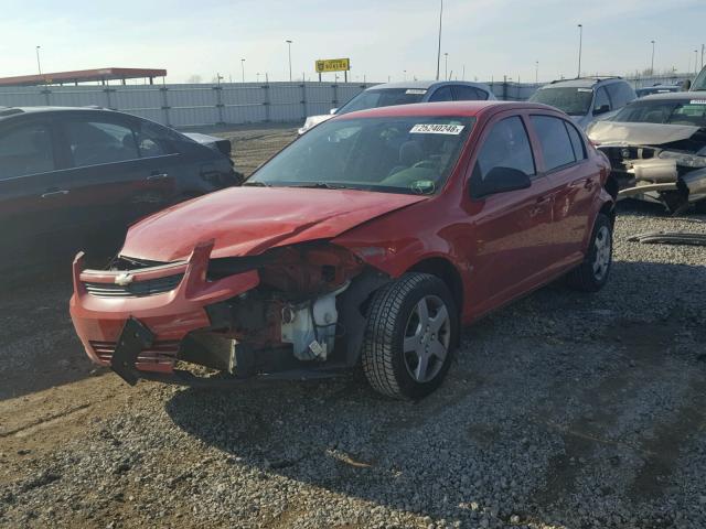 1G1AK55F877357378 - 2007 CHEVROLET COBALT LS RED photo 2