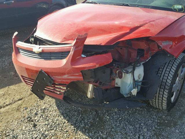 1G1AK55F877357378 - 2007 CHEVROLET COBALT LS RED photo 9