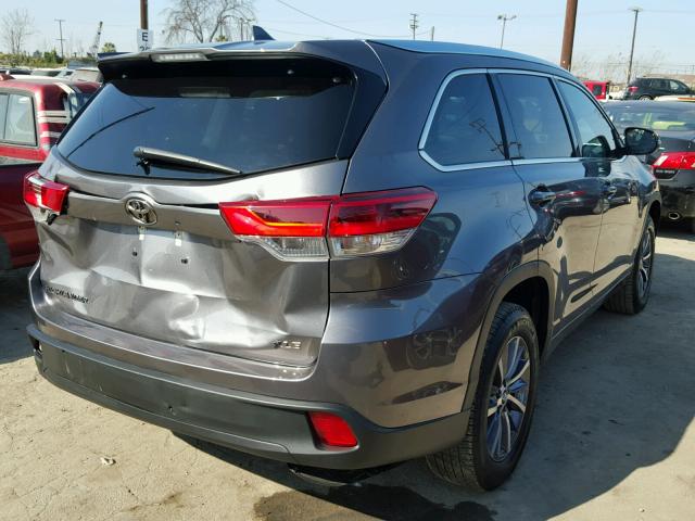 5TDKZRFH3HS514658 - 2017 TOYOTA HIGHLANDER GRAY photo 4