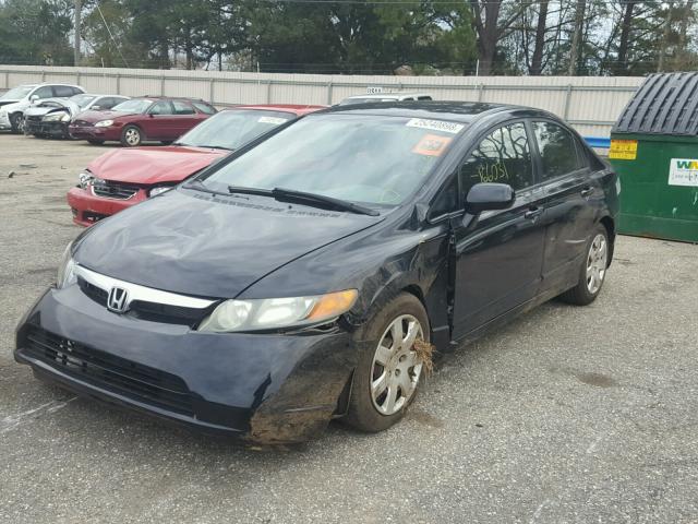 1HGFA16567L076316 - 2007 HONDA CIVIC LX BLACK photo 2