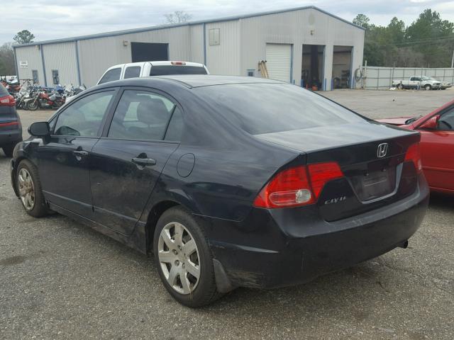 1HGFA16567L076316 - 2007 HONDA CIVIC LX BLACK photo 3