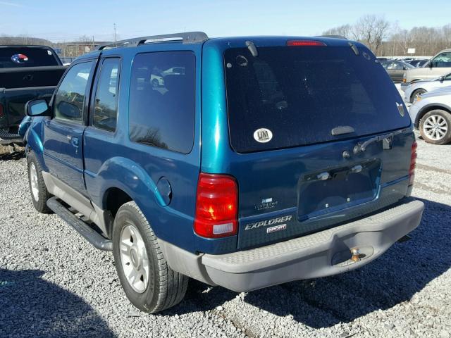 1FMYU60E82UC02162 - 2002 FORD EXPLORER S BLUE photo 3