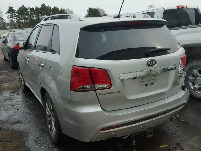 5XYKW4A29BG127762 - 2011 KIA SORENTO SX SILVER photo 3