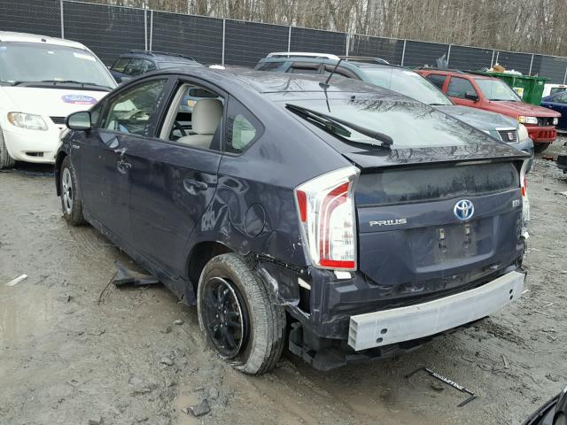 JTDKN3DU1D5572664 - 2013 TOYOTA PRIUS GRAY photo 3