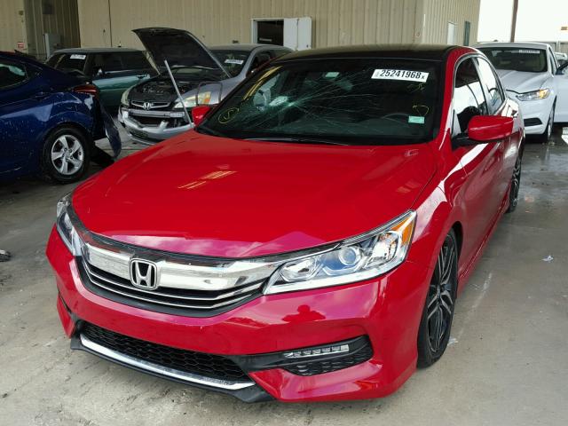 1HGCR2F17HA194631 - 2017 HONDA ACCORD SPO RED photo 2