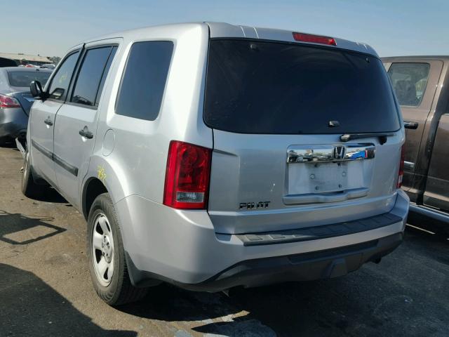 5FNYF3H23DB042193 - 2013 HONDA PILOT LX SILVER photo 3