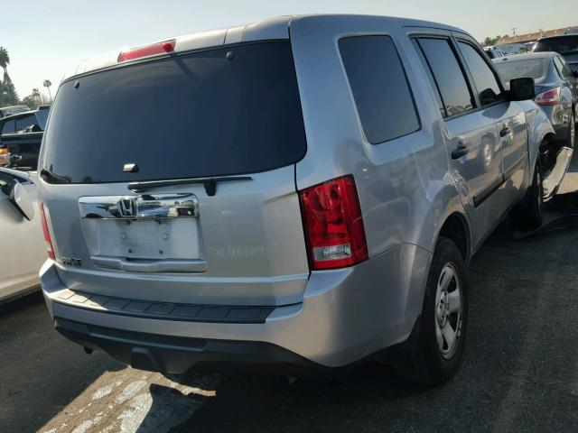 5FNYF3H23DB042193 - 2013 HONDA PILOT LX SILVER photo 4