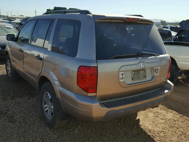 5FNYF18575B056453 - 2005 HONDA PILOT EXL TAN photo 3