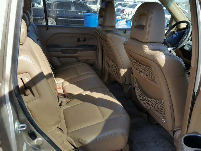 5FNYF18575B056453 - 2005 HONDA PILOT EXL TAN photo 6