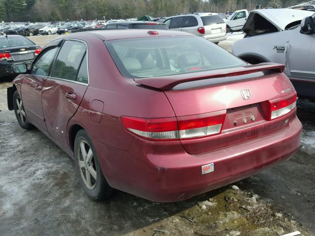 1HGCM56884A011468 - 2004 HONDA ACCORD EX RED photo 3