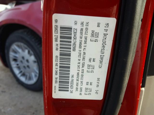 2C3KA43R17H829080 - 2007 CHRYSLER 300 RED photo 10