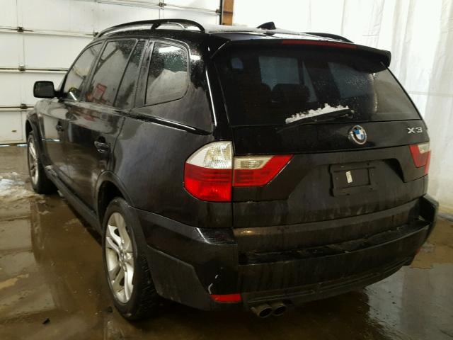 WBXPC93487WF27306 - 2007 BMW X3 3.0SI BLACK photo 3