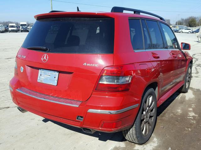 WDCGG8HB9AF452018 - 2010 MERCEDES-BENZ GLK 350 4M RED photo 4