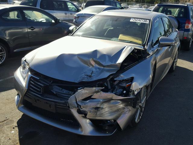 JTHBF1D20F5070150 - 2015 LEXUS IS 250 GRAY photo 2