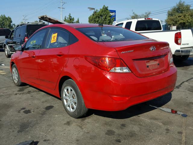 KMHCT4AE6EU643695 - 2014 HYUNDAI ACCENT GLS RED photo 3