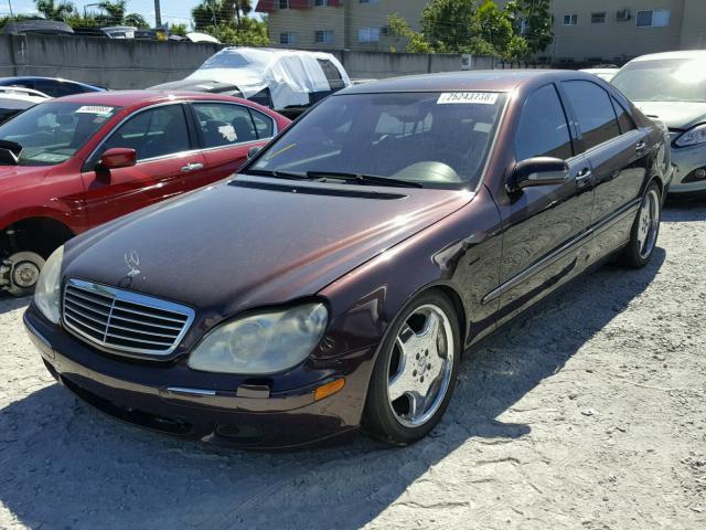 WDBNG70J51A209795 - 2001 MERCEDES-BENZ S 430 PURPLE photo 2