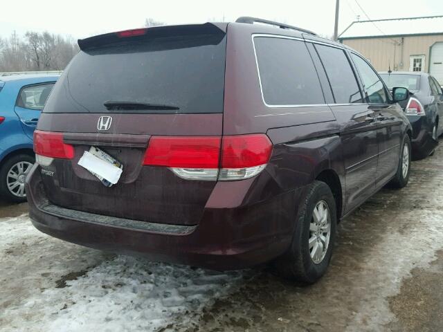 5FNRL387X8B406236 - 2008 HONDA ODYSSEY EX BURGUNDY photo 4