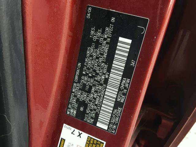 JTLKT324664084218 - 2006 TOYOTA SCION XB 栗色 照片 10