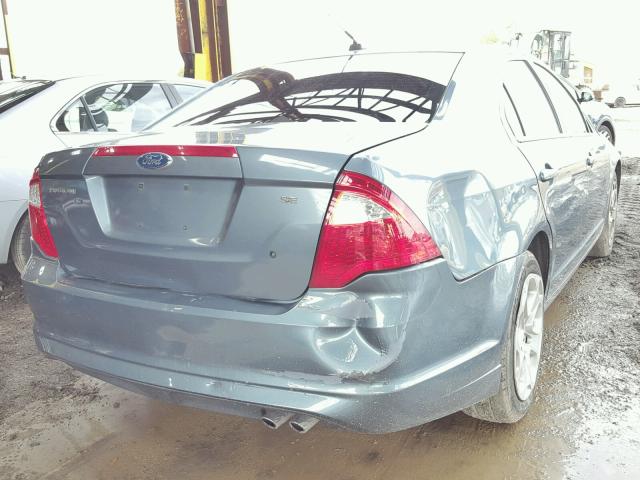 3FAHP0HA0BR267546 - 2011 FORD FUSION SE BLUE photo 4