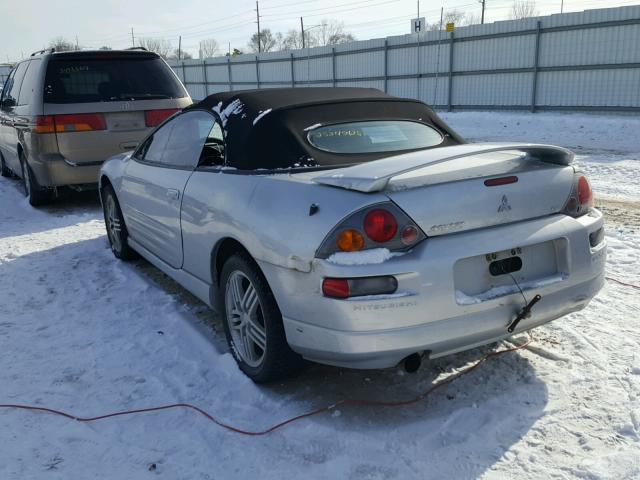 4A3AE55H13E080365 - 2003 MITSUBISHI ECLIPSE SP SILVER photo 3