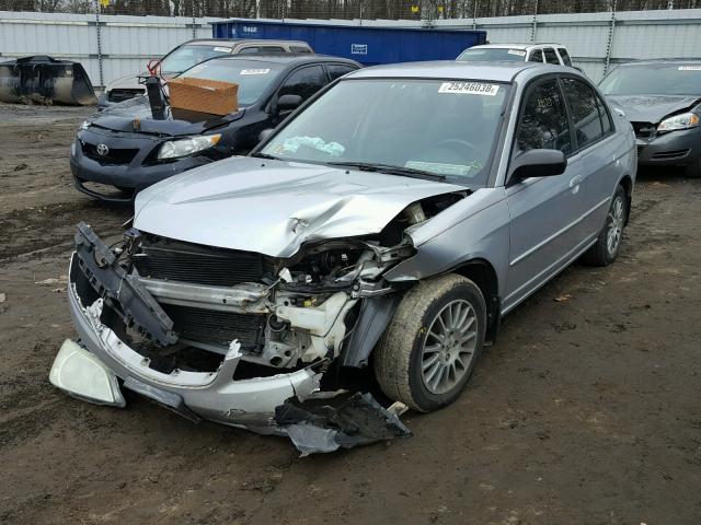 2HGES16505H626094 - 2005 HONDA CIVIC LX SILVER photo 2