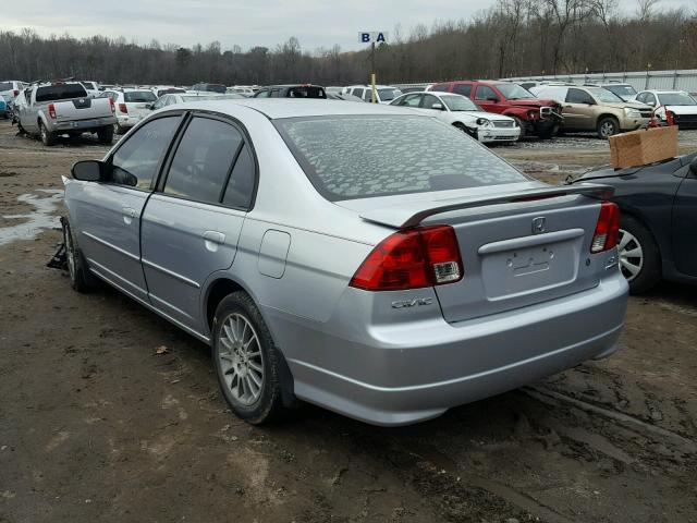 2HGES16505H626094 - 2005 HONDA CIVIC LX SILVER photo 3