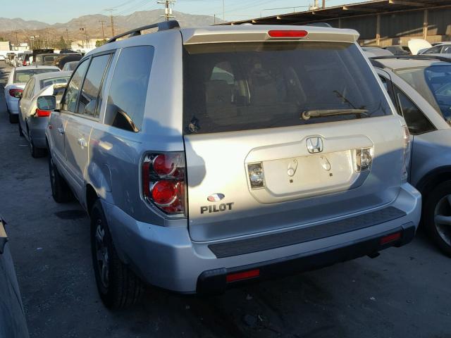 5FNYF28308B003957 - 2008 HONDA PILOT SE SILVER photo 3