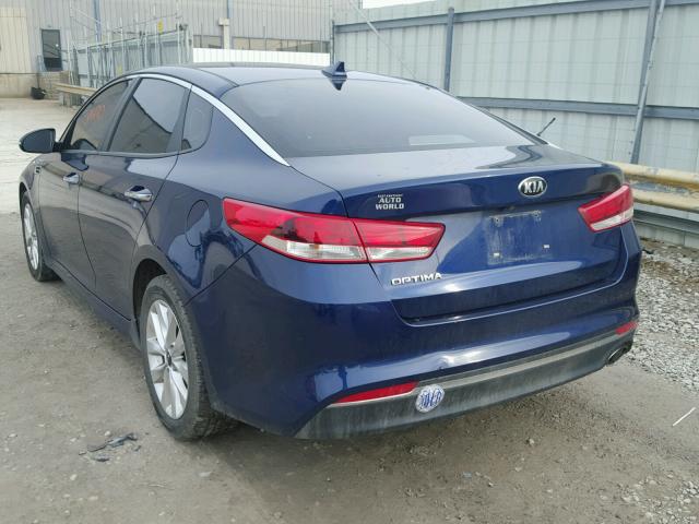 5XXGT4L37GG035890 - 2016 KIA OPTIMA LX BLUE photo 3