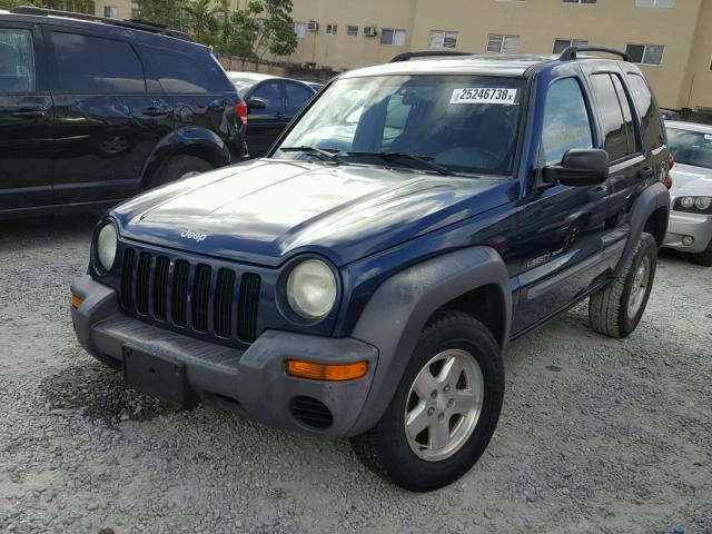 1J4GL48K43W535640 - 2003 JEEP LIBERTY SP BLUE photo 2