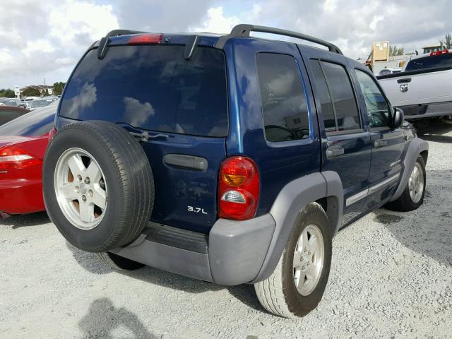 1J4GL48K43W535640 - 2003 JEEP LIBERTY SP BLUE photo 4