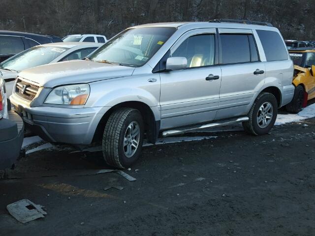 2HKYF18505H544287 - 2005 HONDA PILOT EXL SILVER photo 2