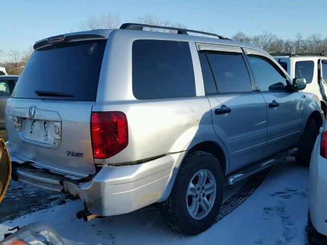 2HKYF18505H544287 - 2005 HONDA PILOT EXL SILVER photo 4