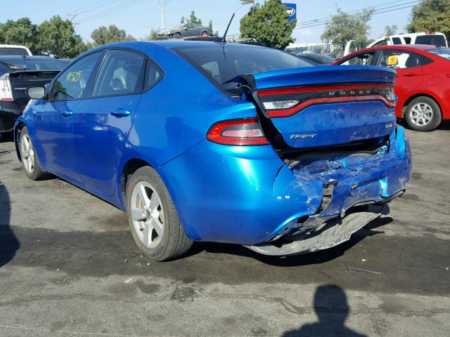 1C3CDFBB1FD432248 - 2015 DODGE DART SXT BLUE photo 3