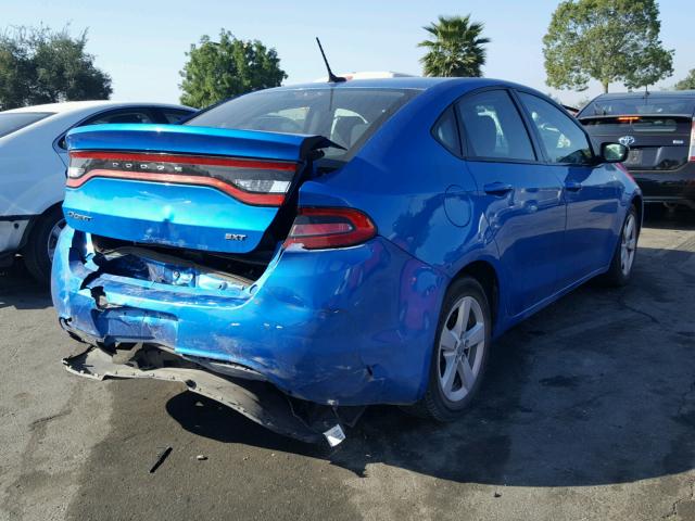 1C3CDFBB1FD432248 - 2015 DODGE DART SXT BLUE photo 4