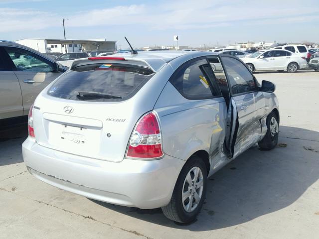 KMHCM3AC4AU160240 - 2010 HYUNDAI ACCENT BLU SILVER photo 4