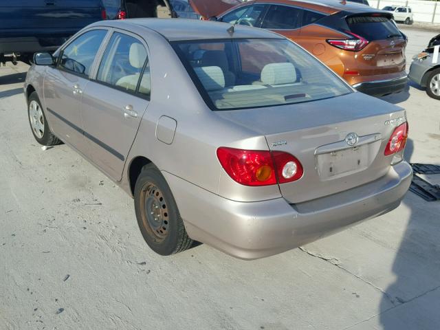 2T1BR32E73C008308 - 2003 TOYOTA COROLLA CE BEIGE photo 3