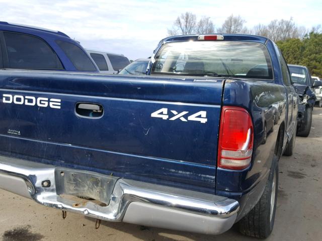 1B7GG22XX1S226083 - 2001 DODGE DAKOTA BLUE photo 9