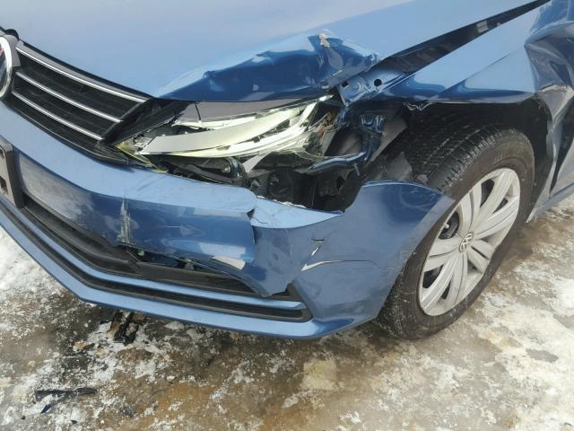 3VW2B7AJ9HM342247 - 2017 VOLKSWAGEN JETTA S 蓝色 照片 9