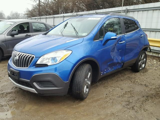 KL4CJASB1EB524018 - 2014 BUICK ENCORE BLUE photo 2