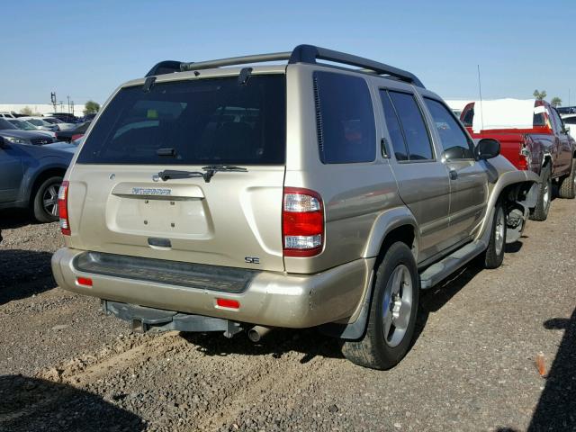 JN8DR09X42W664295 - 2002 NISSAN PATHFINDER BEIGE photo 4