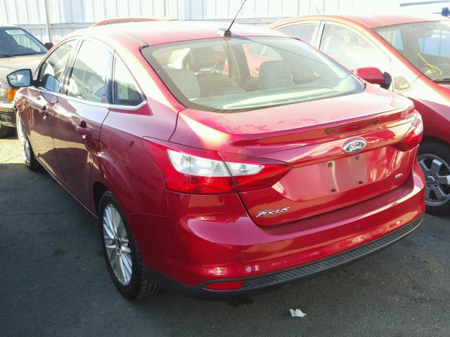 1FAHP3H29CL105232 - 2012 FORD FOCUS SEL RED photo 3