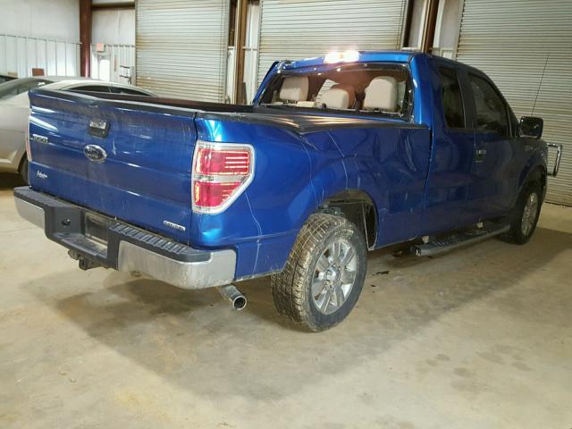 1FTEX1CM8BFA50182 - 2011 FORD F150 SUPER BLUE photo 4