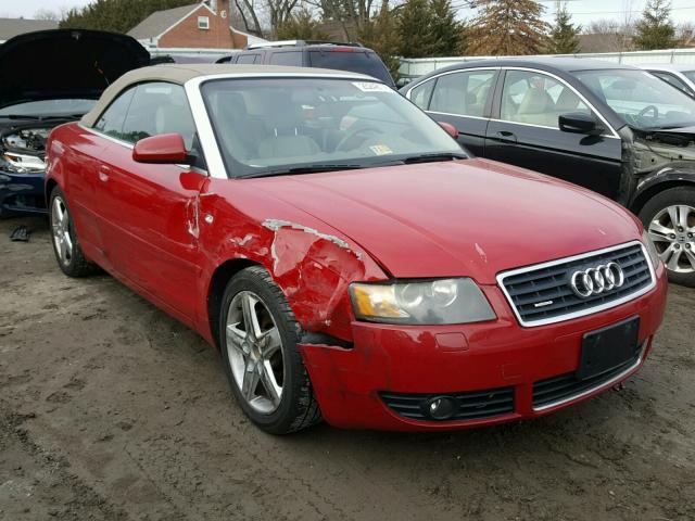 WAUDT48H74K010283 - 2004 AUDI A4 QUATTRO RED photo 1