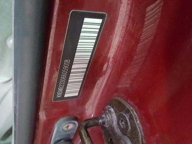 KNDMB233066059018 - 2006 KIA SEDONA EX RED photo 10