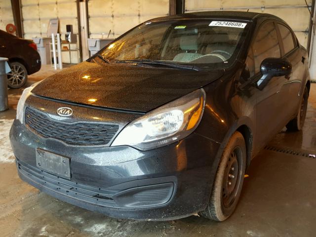 KNADM4A31C6085502 - 2012 KIA RIO LX BLACK photo 2