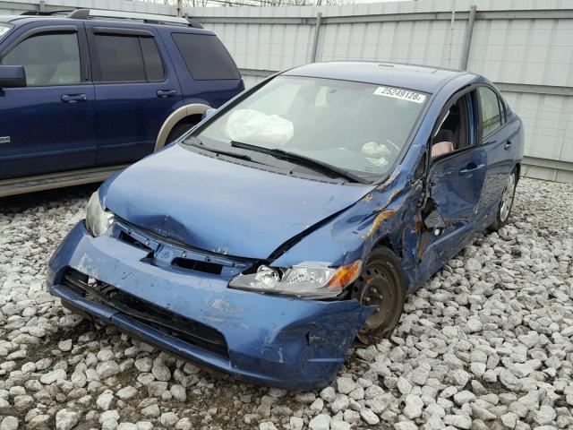 1HGFA16537L056234 - 2007 HONDA CIVIC LX BLUE photo 2