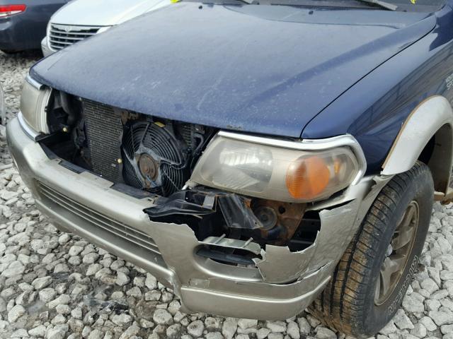 JA4MT31H41P030443 - 2001 MITSUBISHI MONTERO SP BLUE photo 9