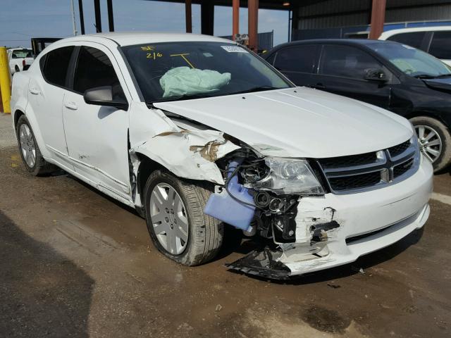 1C3CDZAB0EN195702 - 2014 DODGE AVENGER SE WHITE photo 1